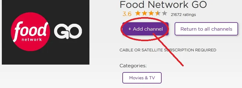 Food Network Go on Roku